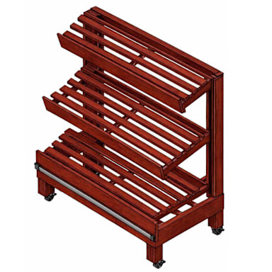Marco BAK-400 POP-SC Select Cherry 48 x 25 x 52 Mobile Upright Display w/ Adj Shelves