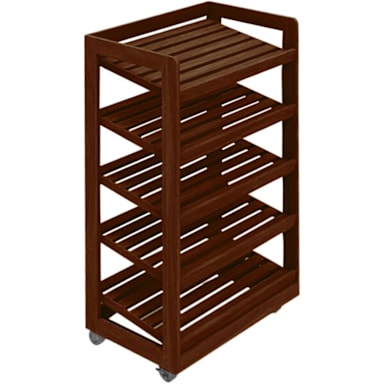 Marco BAK-457 O-SC Select Cherry 5-Tier 31 x 21 x 61" Mobile Rack Display