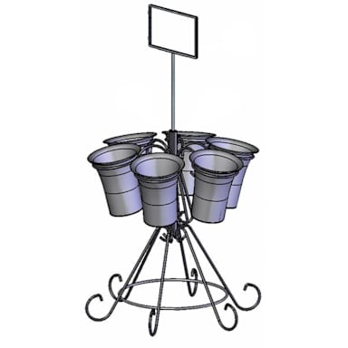Marco MFS-005 KIT SB Metal Stand Floral Display w/ 3 Floral Cones