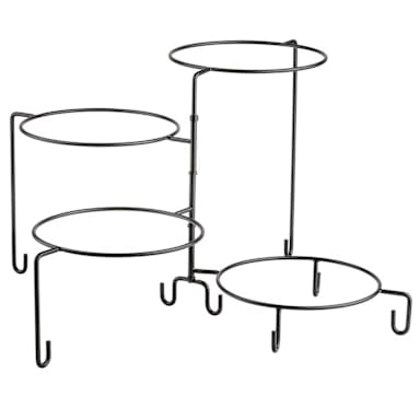 TableCraft BKP4 Black Metal 9"Dia x 14-1/2"H 4 Tier Stand