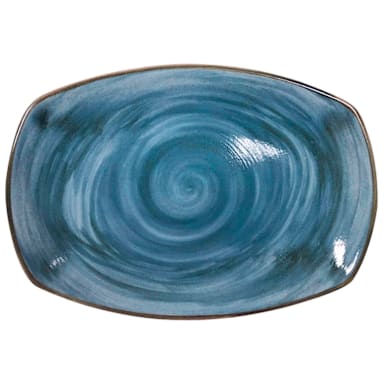 G.E.T. PP1604727906 Corona Artisan Blue 13.75 x 9.66 Platter - 6 / CS