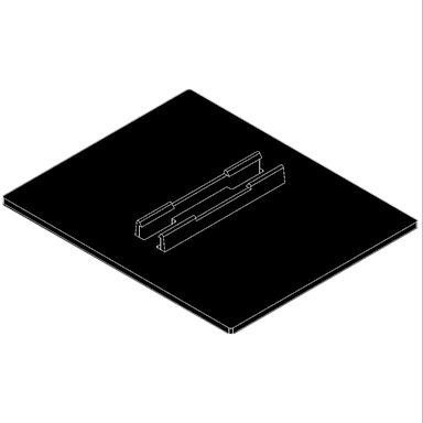 Darling Foodservice Black 4.5 x 5.5 Flat Center Base