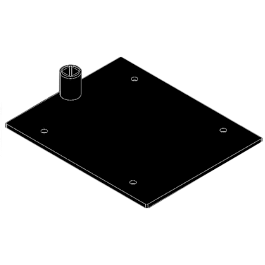 Darling Foodservice Black Sign System Base w/ Stem Shovel