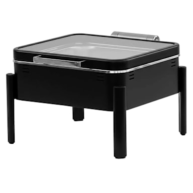 Eastern Tabletop EB15504 Clara PVD Matte Black S/S Square 6 qt. Chafer