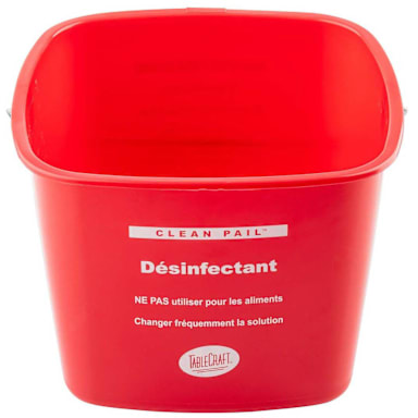 TableCraft 12542 Red HDPE 8 qt 10.25" x 9.5" Cleaning Pail
