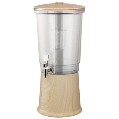 Service Ideas CBDDW3GSSLW Light Wood 3 Gallon Round Beverage Dispenser