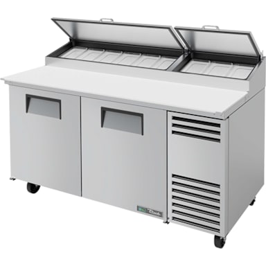 True TPP-AT-67-HC S/S 4-Shelf 2-Door 68"W Pizza Prep Table