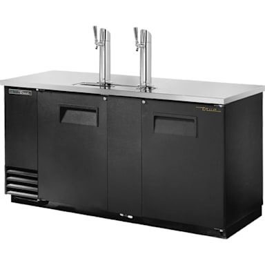 True Food Service TDD-3-HC Black 2-Door 69.1"W Draft Beer Cooler