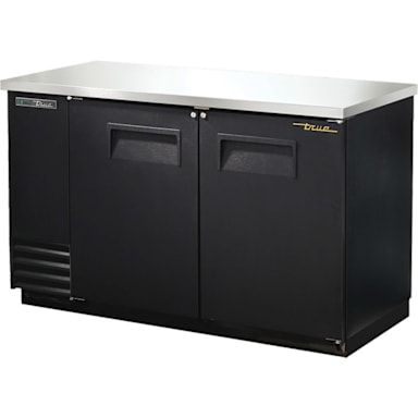 True Food Service TBB-2-HC Black 2-Section 58.88 in. Back Bar Cooler