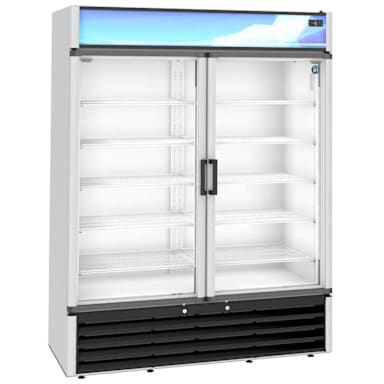 Hoshizaki FM-49-HC Glass Door 2 Section Merchandiser Freezer