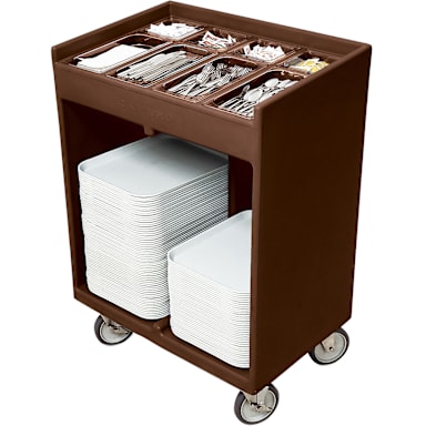 Cambro TC1418131 Dark Brown 14" x 18" Tray & Silverware Cart