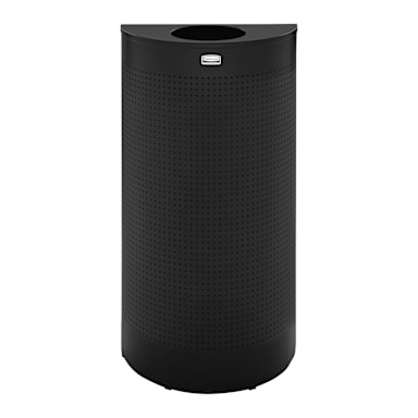 Rubbermaid FGSH12EPLTBK Textured Black Half Rounds Trash Container