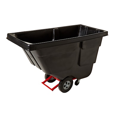 Rubbermaid FG130400BLA Rotomolded Utility 1/2 Cu. Yard Tilt Truck