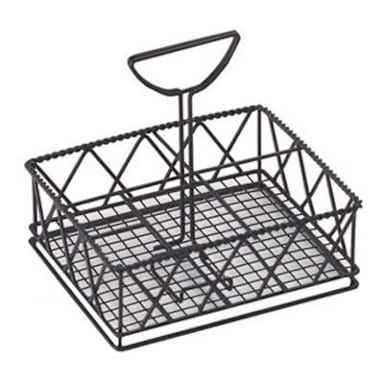 G.E.T. 4-931832 Black 5-Compartment 8" Tall Table Caddy