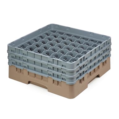 Cambro 49S638184 Camrack Beige 49 Compart. Glass Rack w/ 2 Extenders