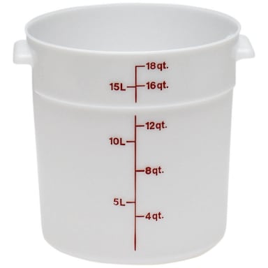 Cambro RFS18148 White Poly Round 18 Qt Storage Container without Lid