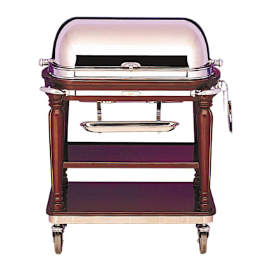 Bon Chef 50000 Mahogany 42" Roast Beef Trolley w/ Rollback Cover