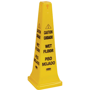 Rubbermaid FG627677 Multilingual 36 In. Wet Floor Safety Cone