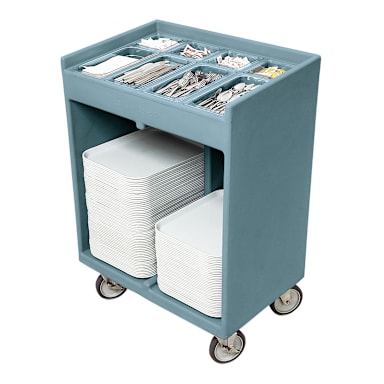 Cambro TC1418401 Slate Blue 14" x 18" Tray & Silverware Cart
