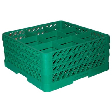 Traex® TR10FFF-19 Green 9 Compartment 3-Extender Glass Rack