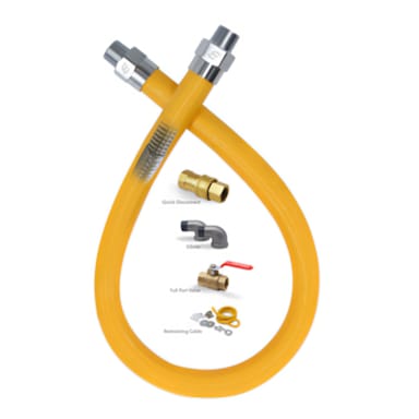 Darling Foodservice 48" x 1" Gas Connector Kit With 2 Elbows