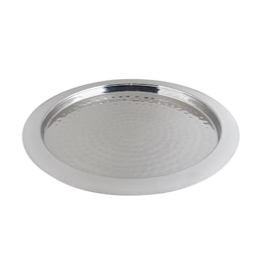 Bon Chef 61278 Hammered Stainless Steel Round 15-1/2" Tray