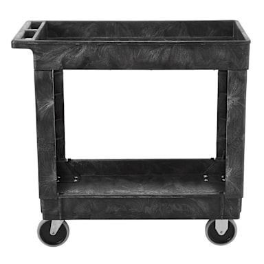 Rubbermaid FG9T6600BLA Black 2-Shelf 34 x 16" Utility Cart
