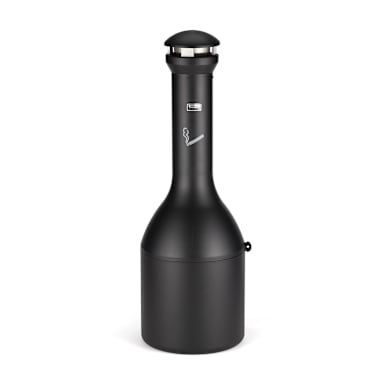 Rubbermaid FG9W3300BLA Infinity Black Traditional Smoking Receptacle