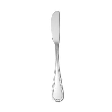 1880 Hospitality T163KSBF Pearl S/S Flat Handle Butter Spreader - Dozen