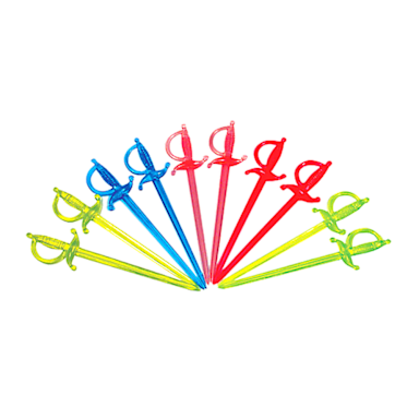 Darling Foodservice Assorted Neon Plastic Sword Picks - 1000 / BX