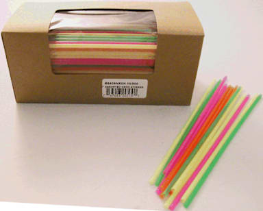 Cell-O-Core BS808NEON BAR-PAK Assorted Colors Stir Straws - 5000 / CS