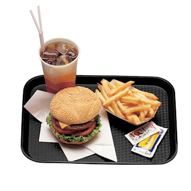 Cambro 1014FF110 Black 10" x 14" Fast Food Tray
