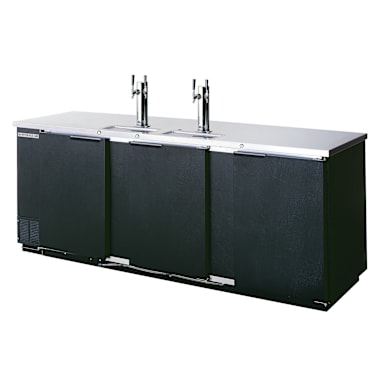 Beverage-Air DD94HC-1-B Black Draft Beer Cooler with 2 Dual Faucets