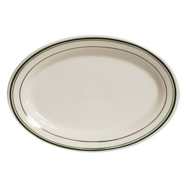Tuxton TGB-012 Green Bay 10.5" Eggshell Oval Platter