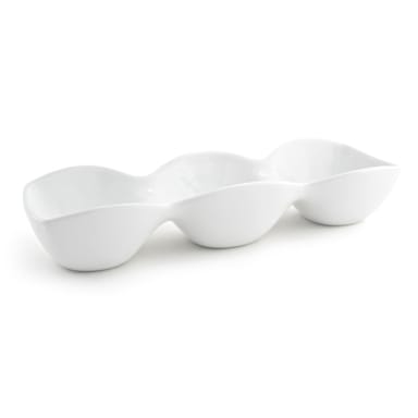 FOH BBO004WHP11 White 3-Section Pod Server - 4 / CS