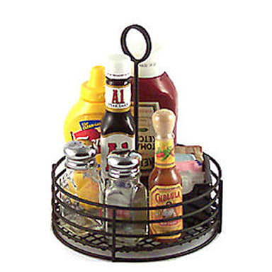G.E.T. 4-31850 Black Iron 7.5" Round Table Caddy