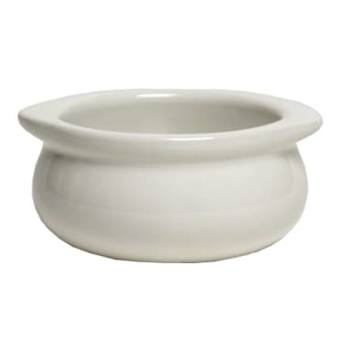 Tuxton BWS-1203 12 Oz. White Onion Soup Crock - Dozen