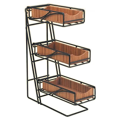 Cal-Mil 1235-13-60 Bamboo 3-Tier Cutlery / Condiment Bin