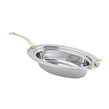 Bon Chef 5699HL Arches Stainless 6.1 Qt. Oval Food Pan w/ Long Handle