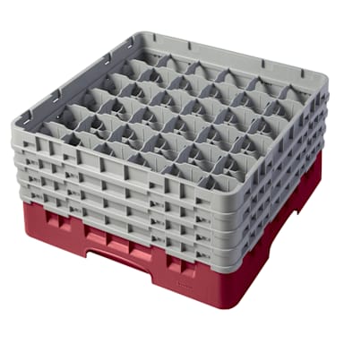 Cambro 36S800416 Camrack Cranberry 36 Comp. Camrack with 4 Extenders
