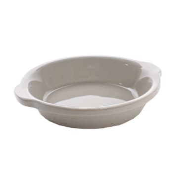 Tuxton BEN-2003 20 Oz. Round Eggshell Au Gratin Dish