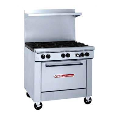 Southbend S36D 6 Burner 36" Gas Range with Oven and Casters
