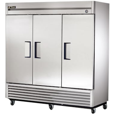 True® T-72-HC S/S 72 Cu Ft 3-Solid Door Reach-In Refrigerator