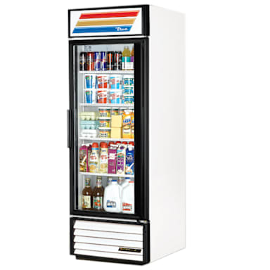 True GDM-23-HC~TSL01 White Glass Door 23 CF Refrigerator Merchandiser