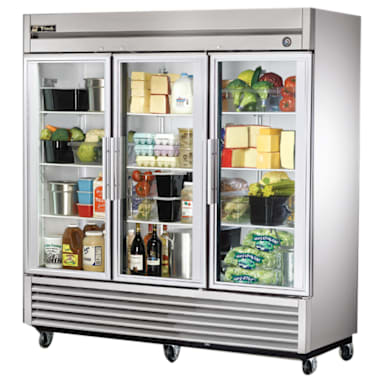 True T-72G-HC~FGD01 3-Glass Door Reach-In 72 Cu Ft Refrigerator