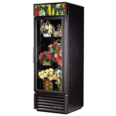 True GDM-23FC-HC~TSL01 Glass Swing Door 23 Cu Ft Floral Merchandiser