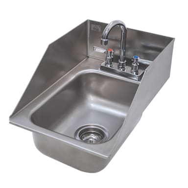 Advance Tabco DI-1-10SP-1X S/S 13" x 19" Sink W/ Rear And Side Splash