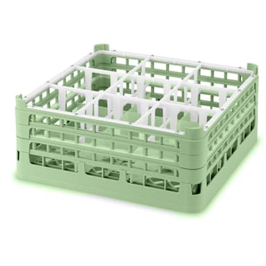 Vollrath® 5296411 Light Green 9-Compartment X-Tall Glass Rack