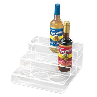 Cal-Mil P296 Clear Acrylic 3-Tier 9-Bottle Syrup Merchandiser