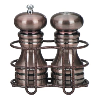 Chef Specialties 90055 6" Pepper Mill / Salt Shaker Set with Holder